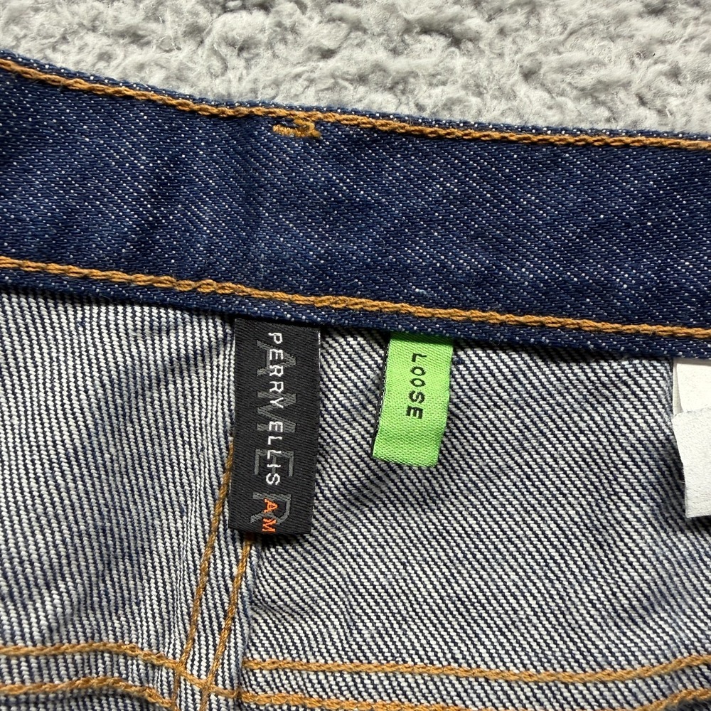 Vintage Perry Ellis Jeans Men's 38x30 Blue Cotton Denim Straight Baggy Workwear - Picture 3 of 10
